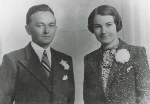 Connie and his first wife Sally at their wedding, October 8, 1929