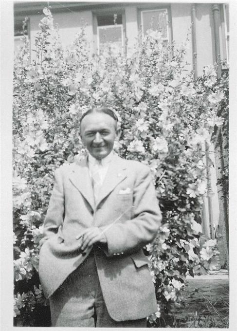 Connie in his back garden, 1948